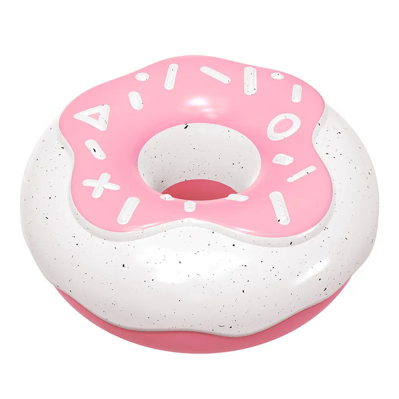 TPR rubber donut-shaped dog toy with textured cleaning surfaces in pink, chocolate brown or yellow colours