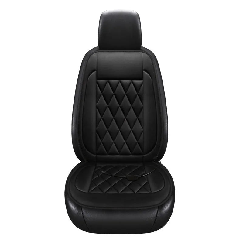 Winter car plush warm cushion in solid black colour with synthetic fibre filling