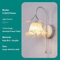Nordic style wall lamp with orchid bell flower pattern in green colour for bedside decoration