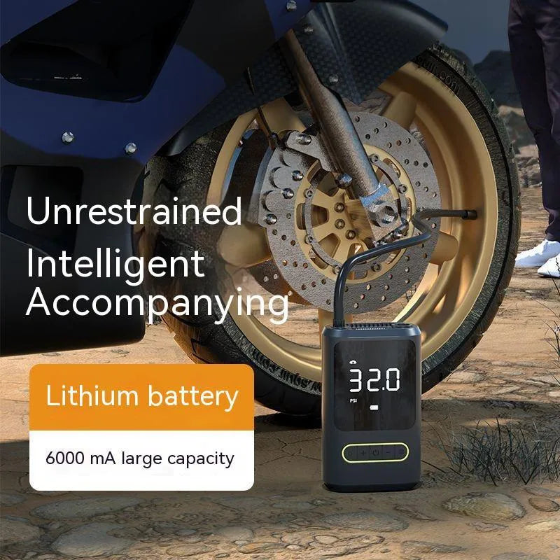 Handheld wireless digital air pump with display for car tyres and sports equipment