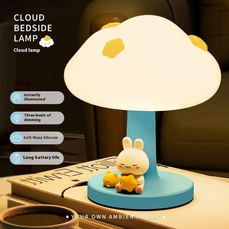 USB charging creative cloud silicone pat lamp with flower shape, cloud night light basic style, 128x103x151mm