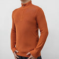 Men's British style half-turtleneck zipper sweater in cotton blend fabric for spring and autumn