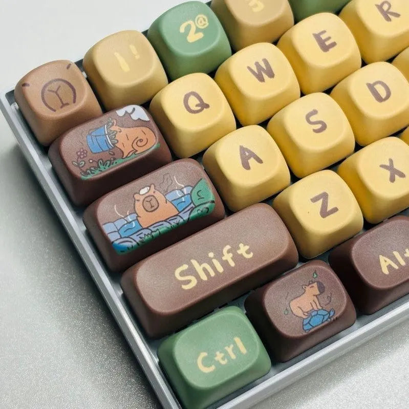 Capabala PBT MOA profile mechanical keyboard keycap set with 130 keys laid out.