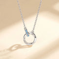925 silver Mobius strip necklace with zircon inlay, geometric pendant, clavicle chain