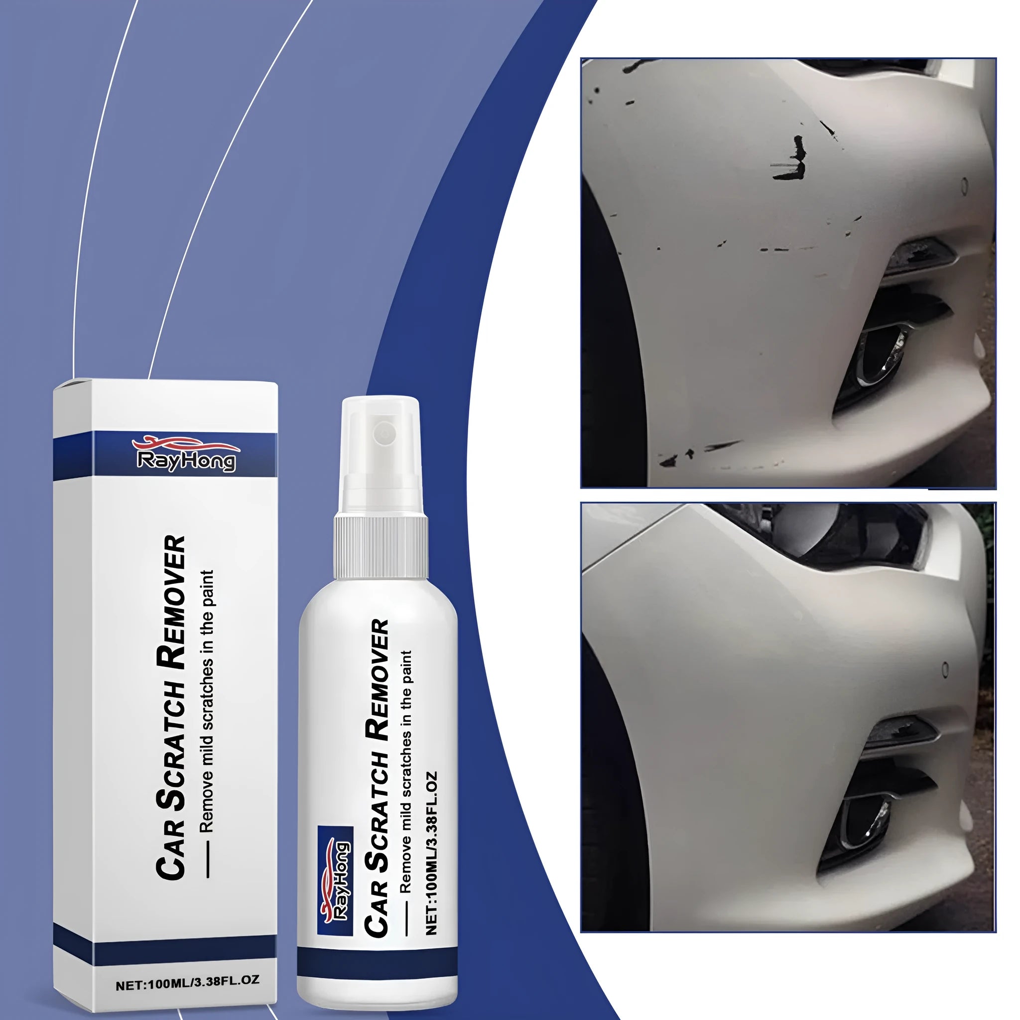 Spray scratch repair for car scratches in 3.8x14.6cm box with polysiloxane formula