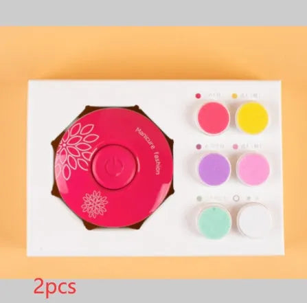 Baby electric nail polisher set with red ABS plastic body and grinding heads for newborn nail care