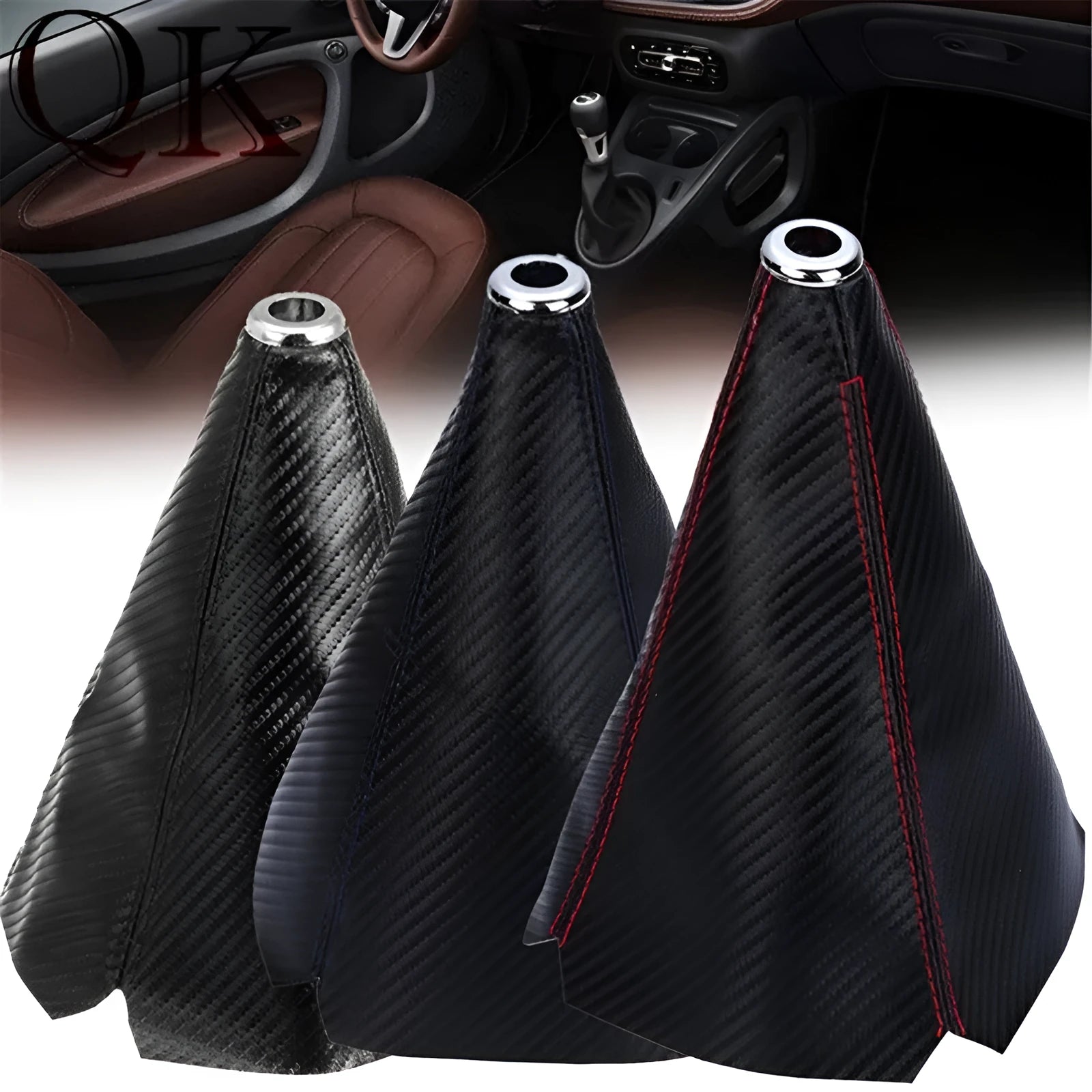 Car modification fittings lever dust cover in bright head black line finish for general vehicle models