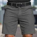 Men's solid colour elastic shorts with fifth pants length and straight leg type in nine colour options