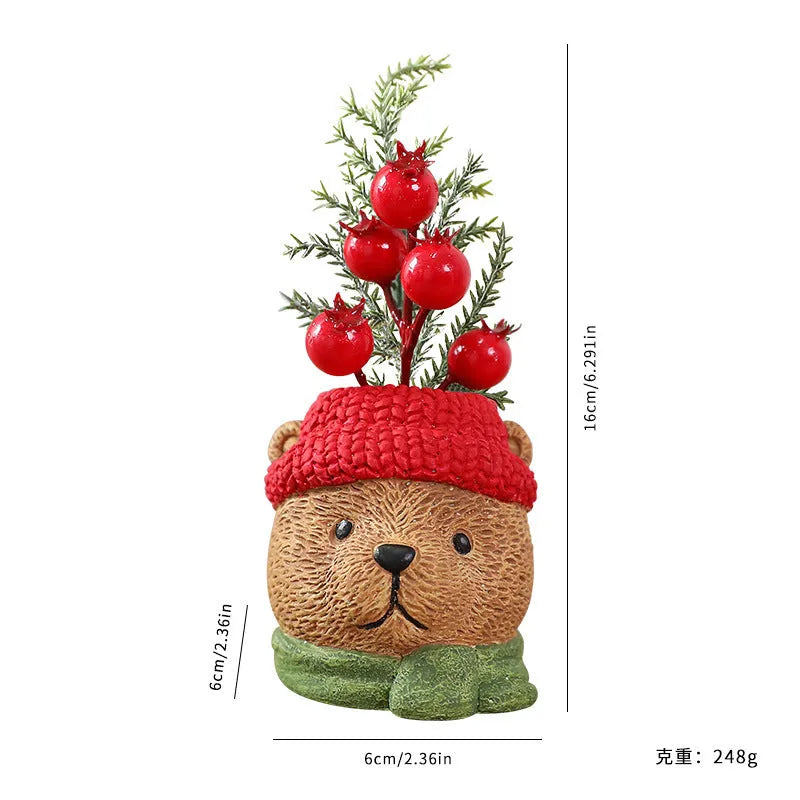 Resin Christmas figurine of a three-dimensional snowman in a single paper box