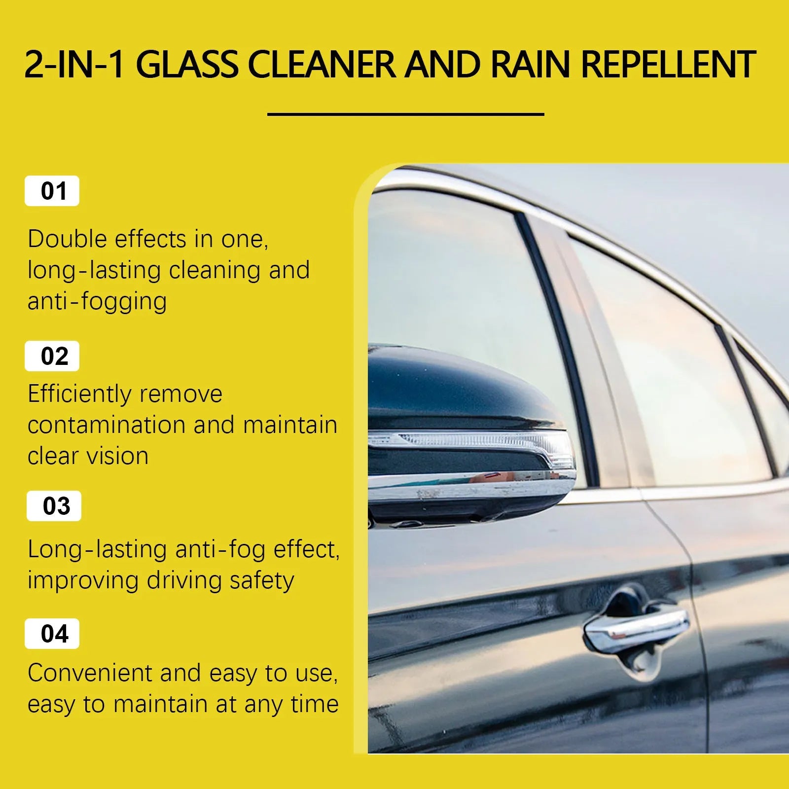 100ml car glass cleaning anti-fog spray bottle with trigger nozzle on white background