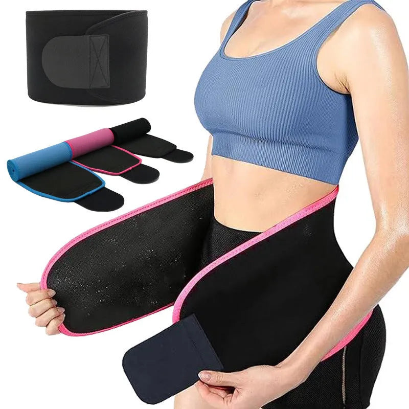 Black neoprene lumbar support fitness belt for waist protection during running and gym workouts.