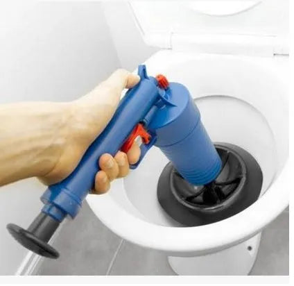 Plastic high-pressure drain blaster gun with four different size adaptor suckers for unblocking pipes