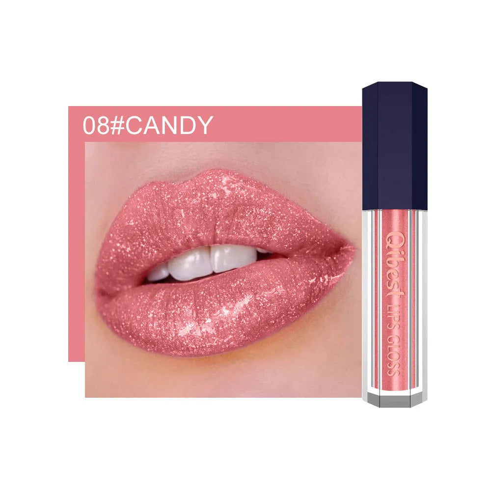 Pearlescent diamond non-stick lip glaze 26g metal glossy finish in multiple colour shades