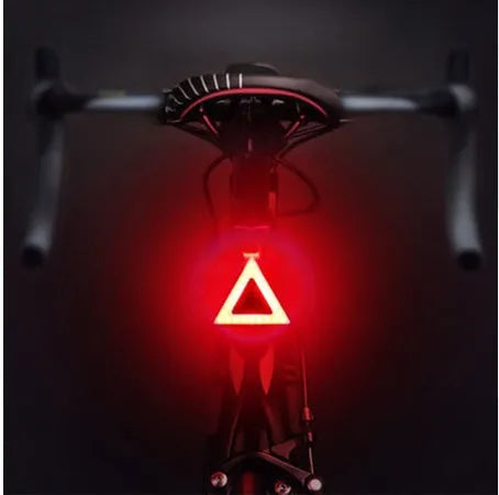 USB rechargeable bicycle taillight COB LED 10 lumens with Velcro mount PC plastic shell compact 59.5x28.5x20mm
