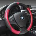 Four seasons leather car steering wheel cover 38cm black blue colour