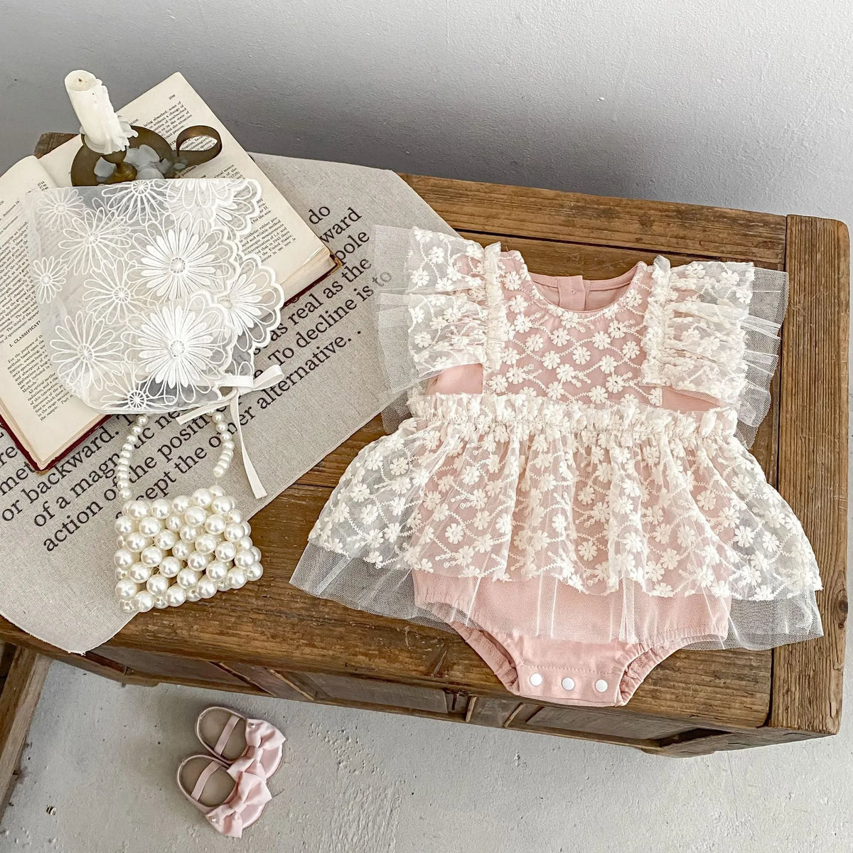 Baby girl matte pink mesh jumpsuit, cotton blend short sleeve no hood pullover romper, sizes 66cm to 100cm