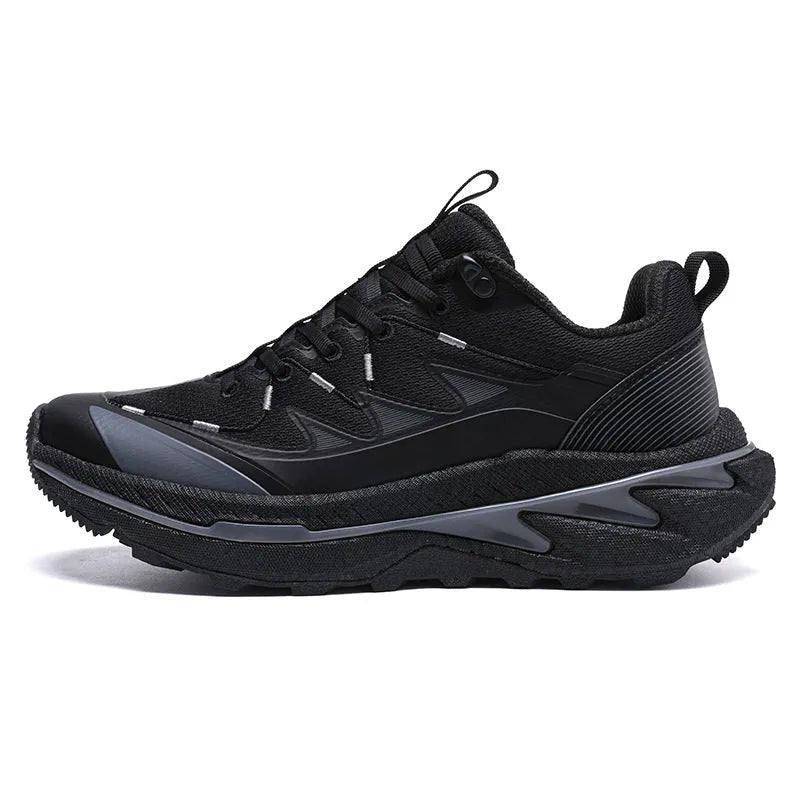 Men's non-slip wear-resistant mountaineering outdoor sneakers with composite sole in green and black