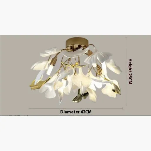 Ceramic ginkgo leaf art chandelier warm light living room bedroom dining room modern simplicity pendant