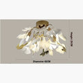 Ceramic ginkgo leaf art chandelier warm light living room bedroom dining room modern simplicity pendant