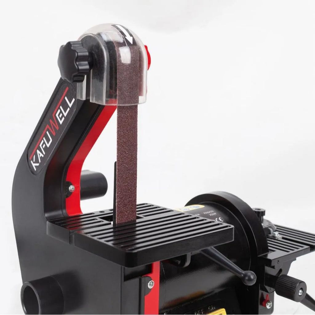 Small sand disc belt sander electric household tool with power cord and instruction manual