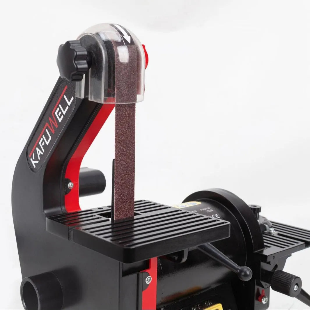 Small sand disc belt sander electric household tool with power cord and instruction manual