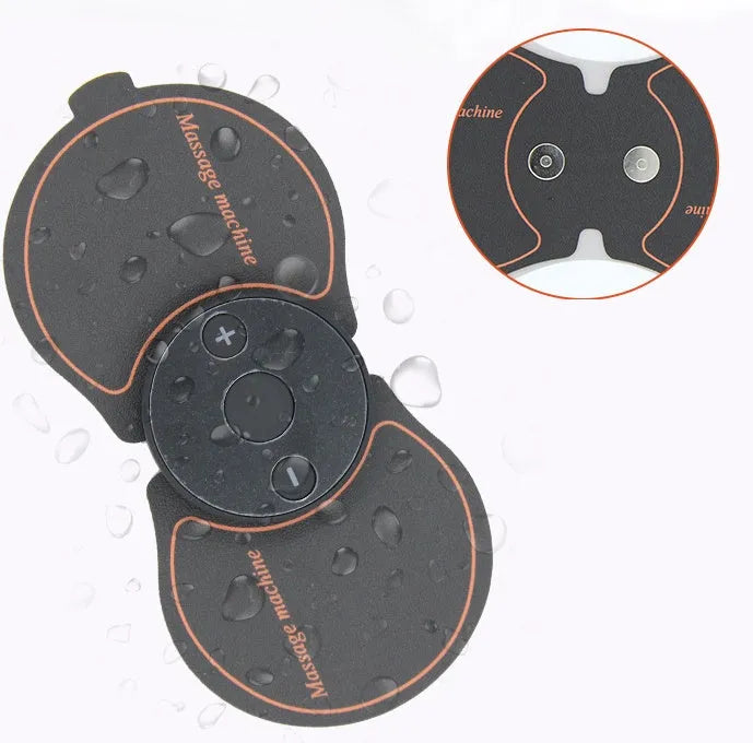 Mini electronic pulse massager, 25g, 13.7cm x 6.7cm x 1cm, for shoulder and neck, in black, blue, pink or white