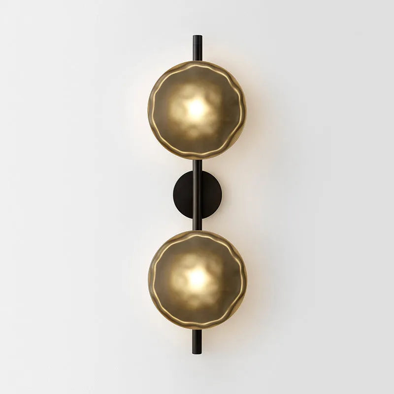 Bedside hotel wall lamp with iron construction and choice of glass shades including long brush holder style