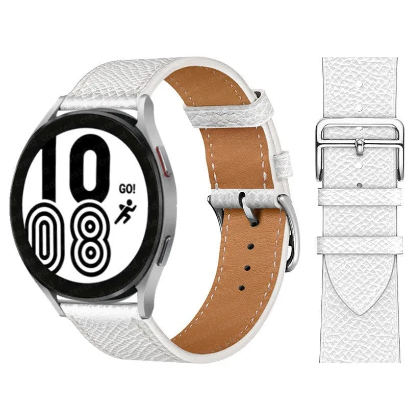 Microfiber single ring leather watch strap in brown with straight buckle, 20mm width