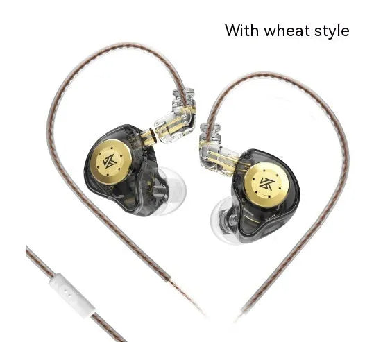 KZ EDX Pro wired bass earphones in Transparent Cyan with standard cable, showing resin shell and eartip