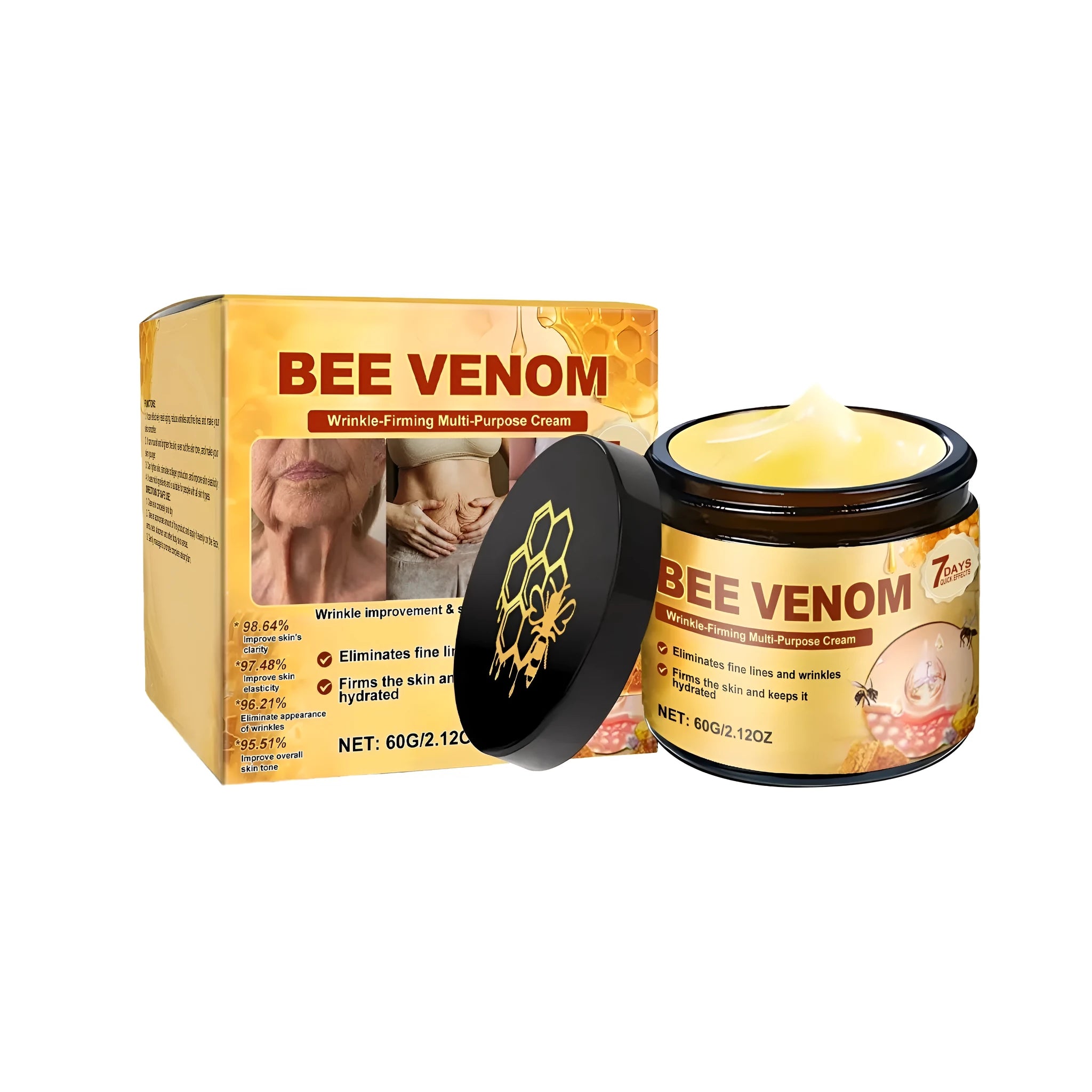 60g jar of anti-wrinkle repair cream with bee venom and peptide formula