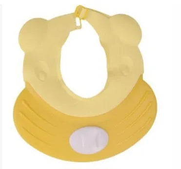 Soft silicone adjustable baby shower cap in green for child hair washing protection