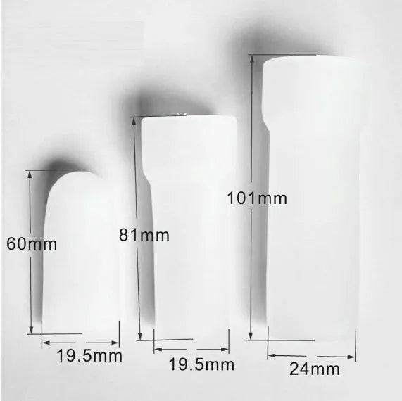 Blue silicone male masturbator cup showing physical stretch exerciser design in three sizes: small S, medium M, large L
