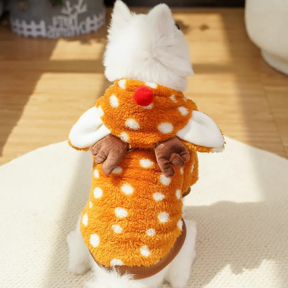 Elk antler Christmas costume for medium-sized dogs with fleece lining in six available sizes