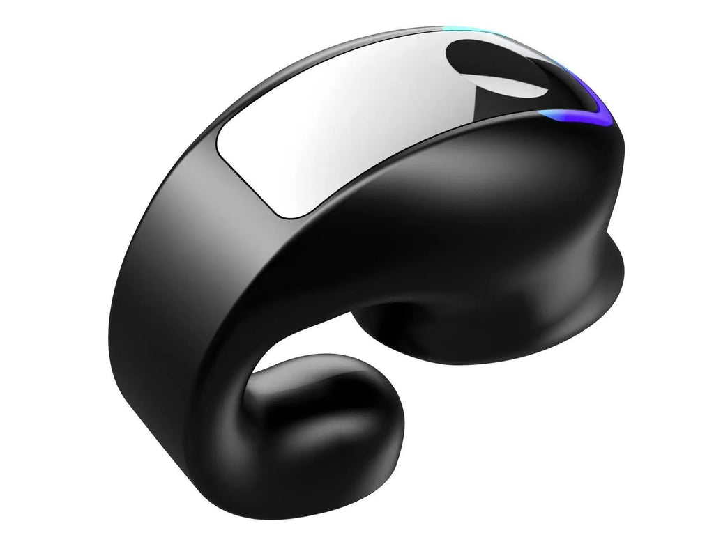 Bluetooth sports stereo headset with clip-on silicone design in black