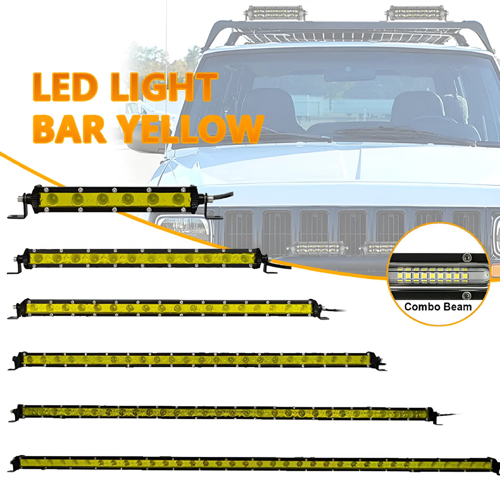 25-inch aluminium car LED strip light with mounting brackets and screws for auxiliary lighting