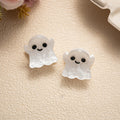 Halloween hair clip in acrylic with Ghost, Pumpkin, and Spider options, small hair grabbing clip for women