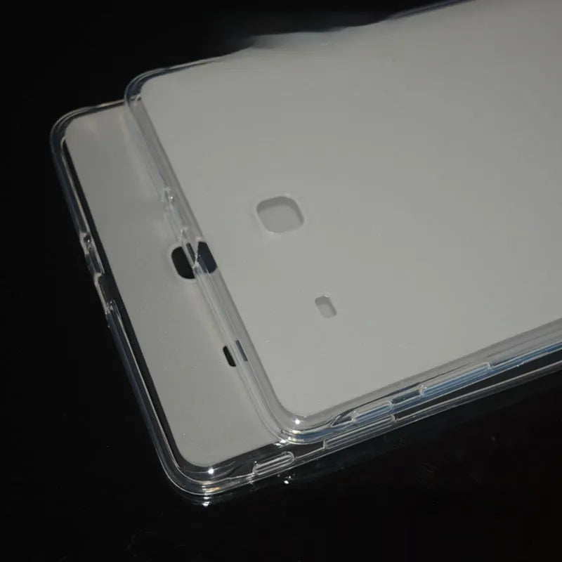 Clear transparent white ultra-thin silicone tablet protective case on tablet