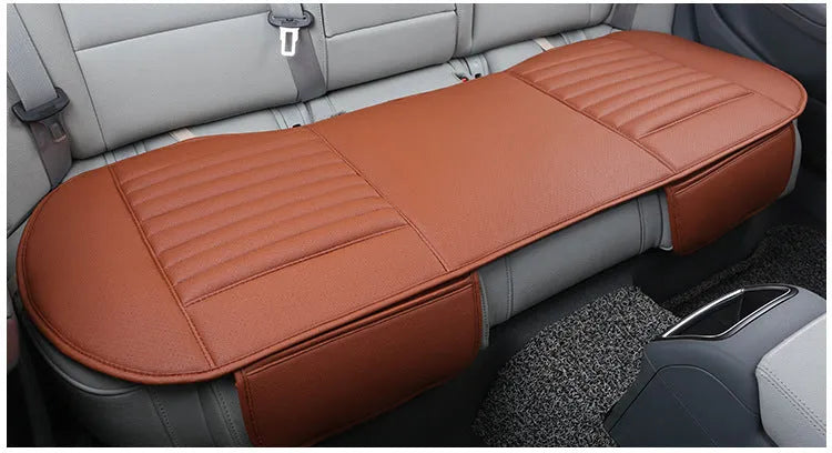 Bamboo charcoal single car seat cushion in black leather without backrest
