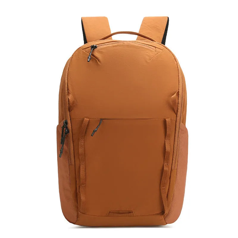 Waterproof Taslan composite cloth briefcase backpack in beige colour with curved shoulder strap