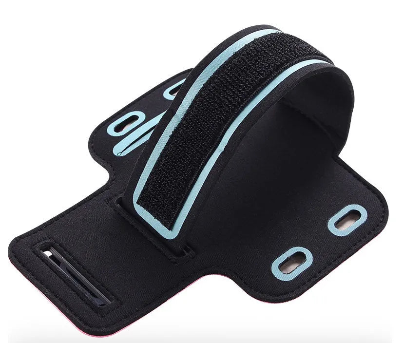 Waterproof running armband for iPhone 6, 7, 6s Plus and 7 Plus in neoprene with reflective material.
