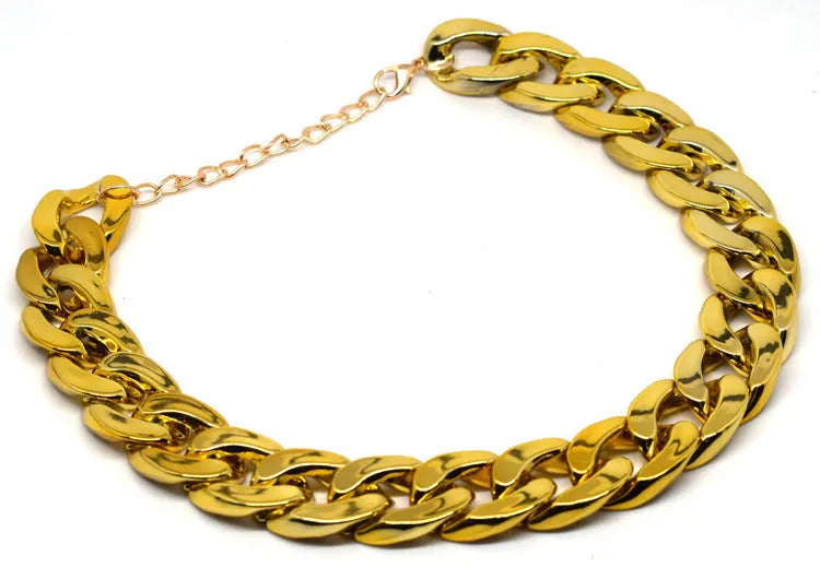 Adjustable gold chain dog collar with twisted design for small to medium sized pets