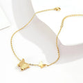 Gold butterfly anklet single chain stainless steel adjustable 21 cm plus 5 cm extension