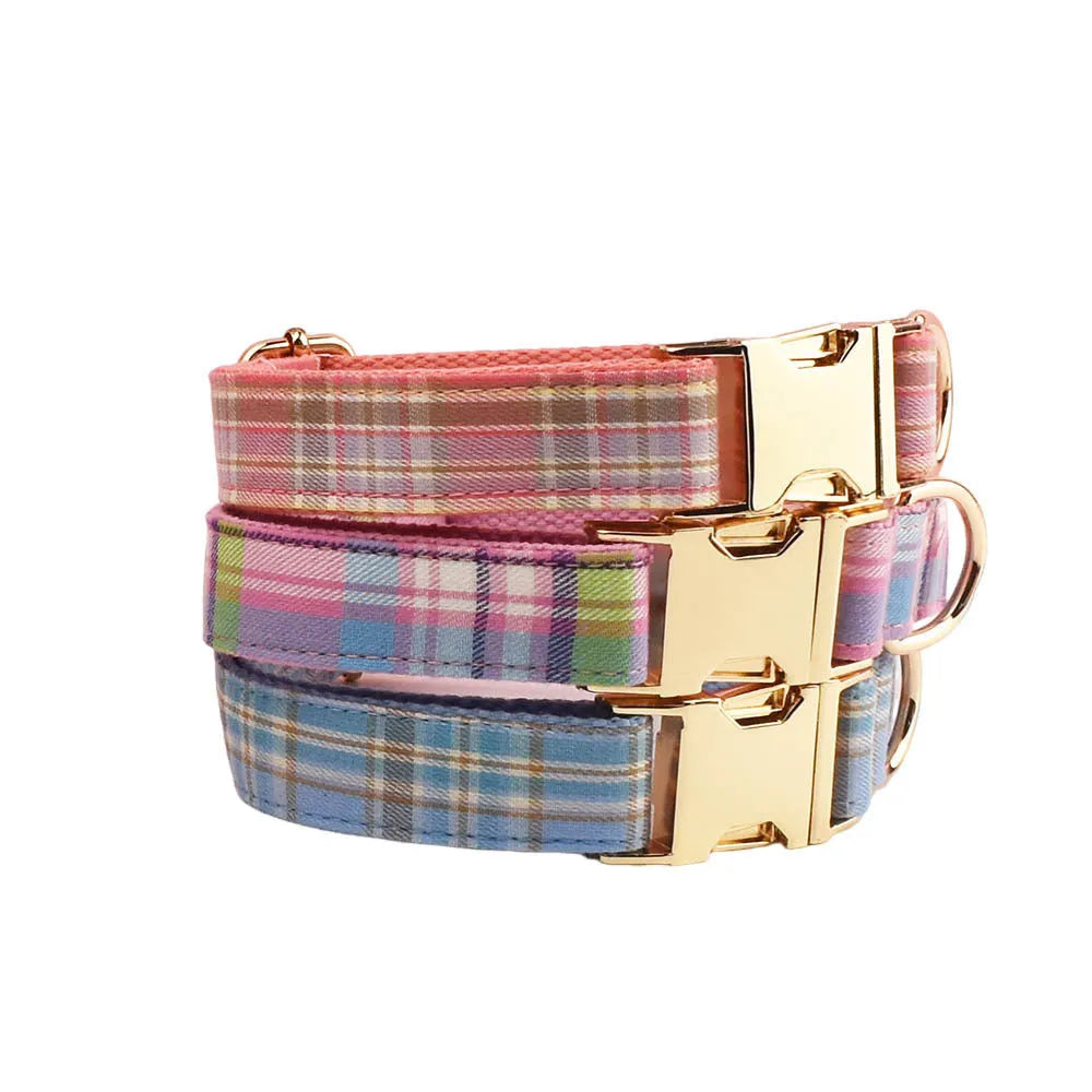 Qicaigei cloth dog collar and leash set with matching vest and bow accessories