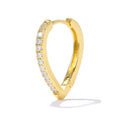 Gold and white geometric heart-shaped copper ear clip for women.
