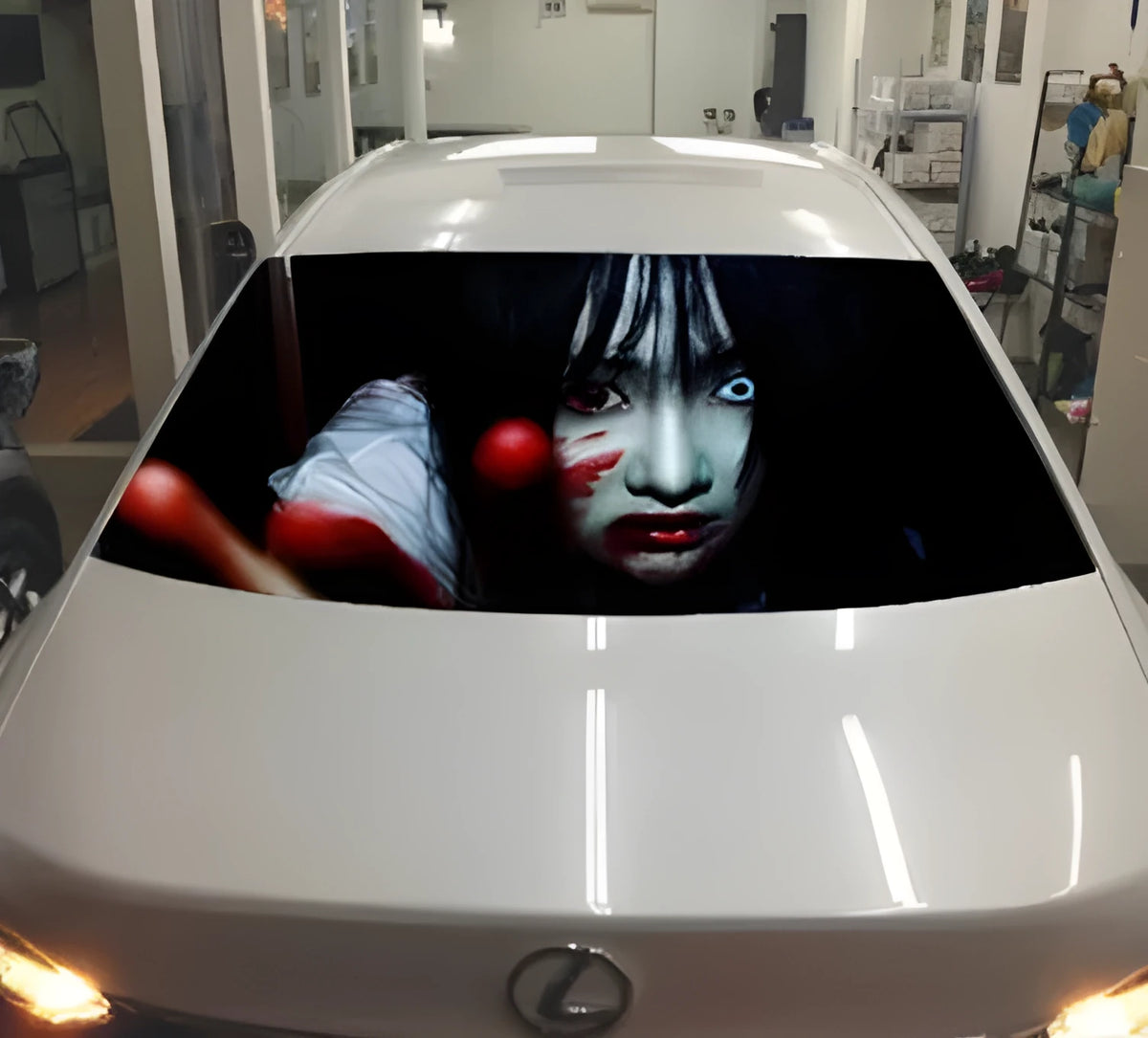 Horror themed 3D stereo perspective car window sticker 130x70cm in a creative design
