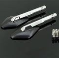 CNC aluminium alloy motorcycle rearview mirror in black on bike handlebar