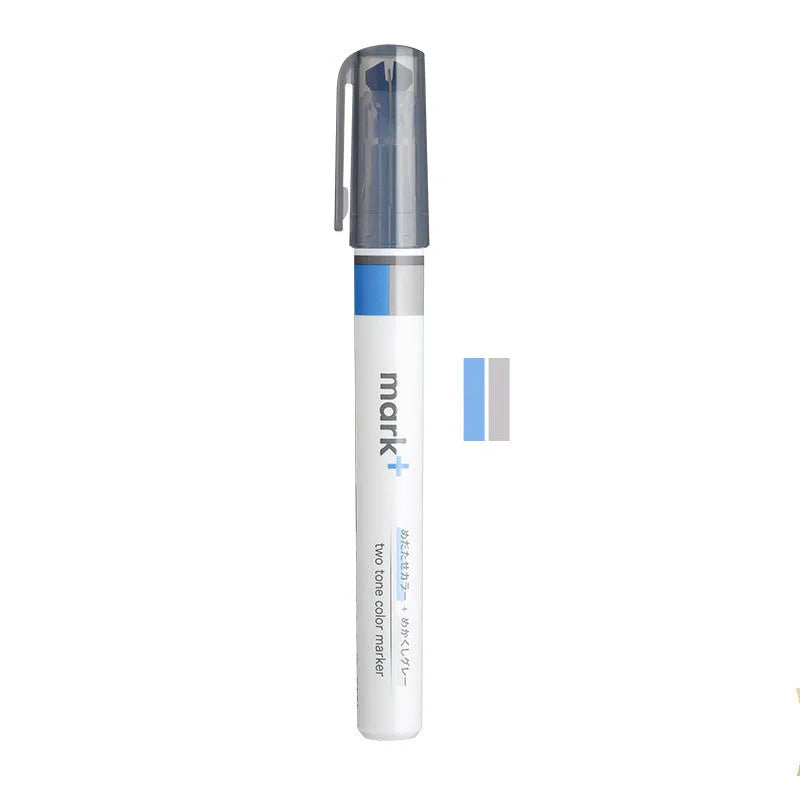 Mark+ series fibre-tip highlighter marker pens in six colours showing 131mm length