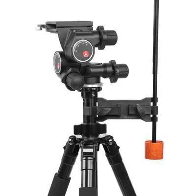 Black ABS plastic umbrella clip for attaching a brolly to a camera tripod.