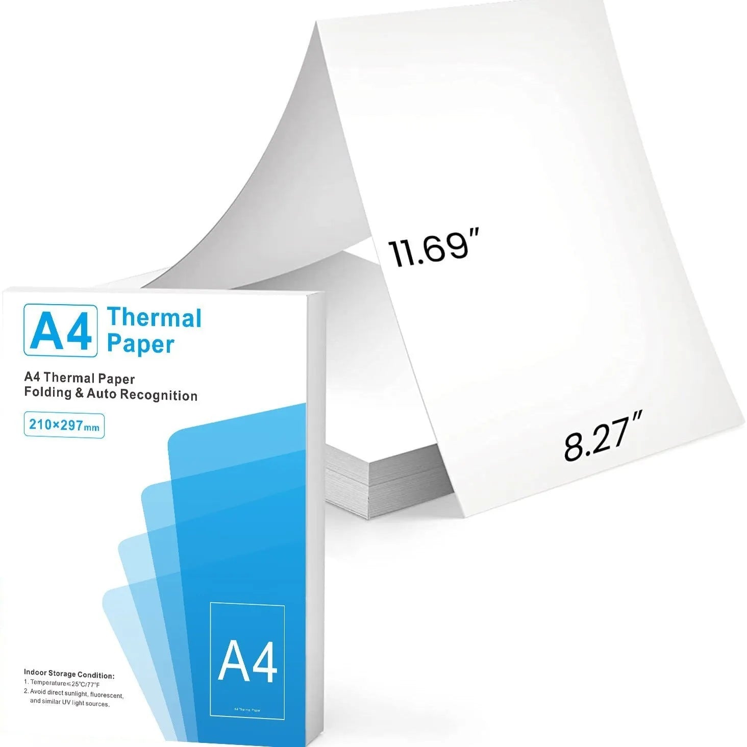 A4 thermal printer paper white sheets in folding paper bag or colour box packaging options