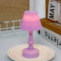Geometric stereo cartoon table lamp with built-in battery, pleated shade in white